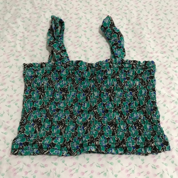 NWOT GAP Kids Cotton Smocked Tube Top Green Blue Black Girls XXL/Women's S - Picture 7 of 7